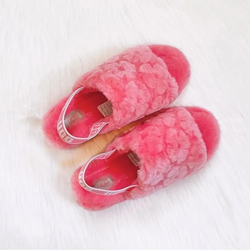 UGG Fluff Yeah Slide Slipper Poppy Sandal - Picture 3 of 6